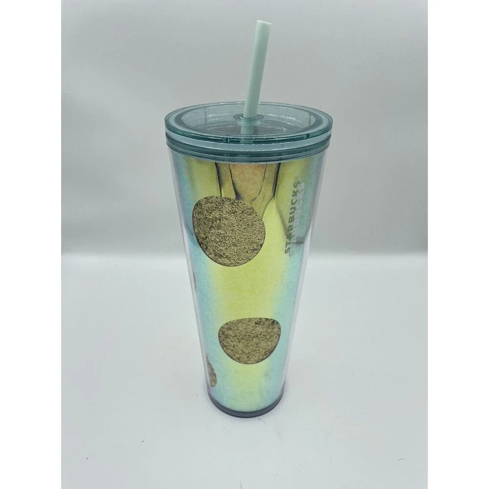 NEW Starbucks Holiday 2020 GOLD Glitter Dots 24oz Cold Venti Tumbler
